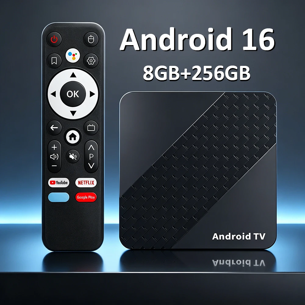 YOZHIXU X10 Android 16 Smart TV Box Google Netflix RK3518 WiFi6 BT5.4 8K 256GB Control por Voz Reproductor Multimedia de Doble Banda Set Top Box