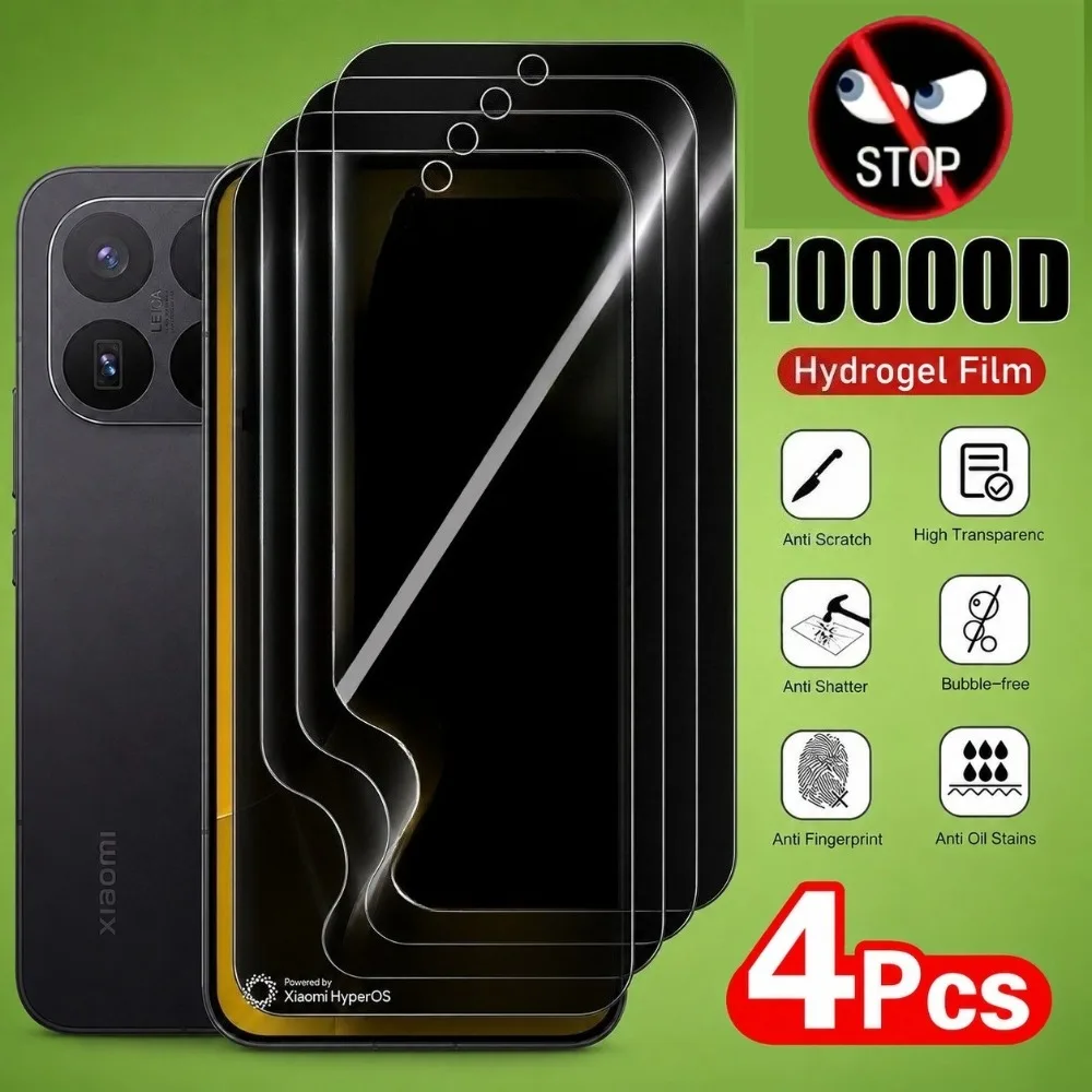 Film Hydrogel Anti-Espion 4 Pièces pour Xiaomi 17T 15T 14T Pro 13T 12T 11T, Protection d'Écran pour Xiaomi 17 15 14 Ultra 13 12 11 Lite