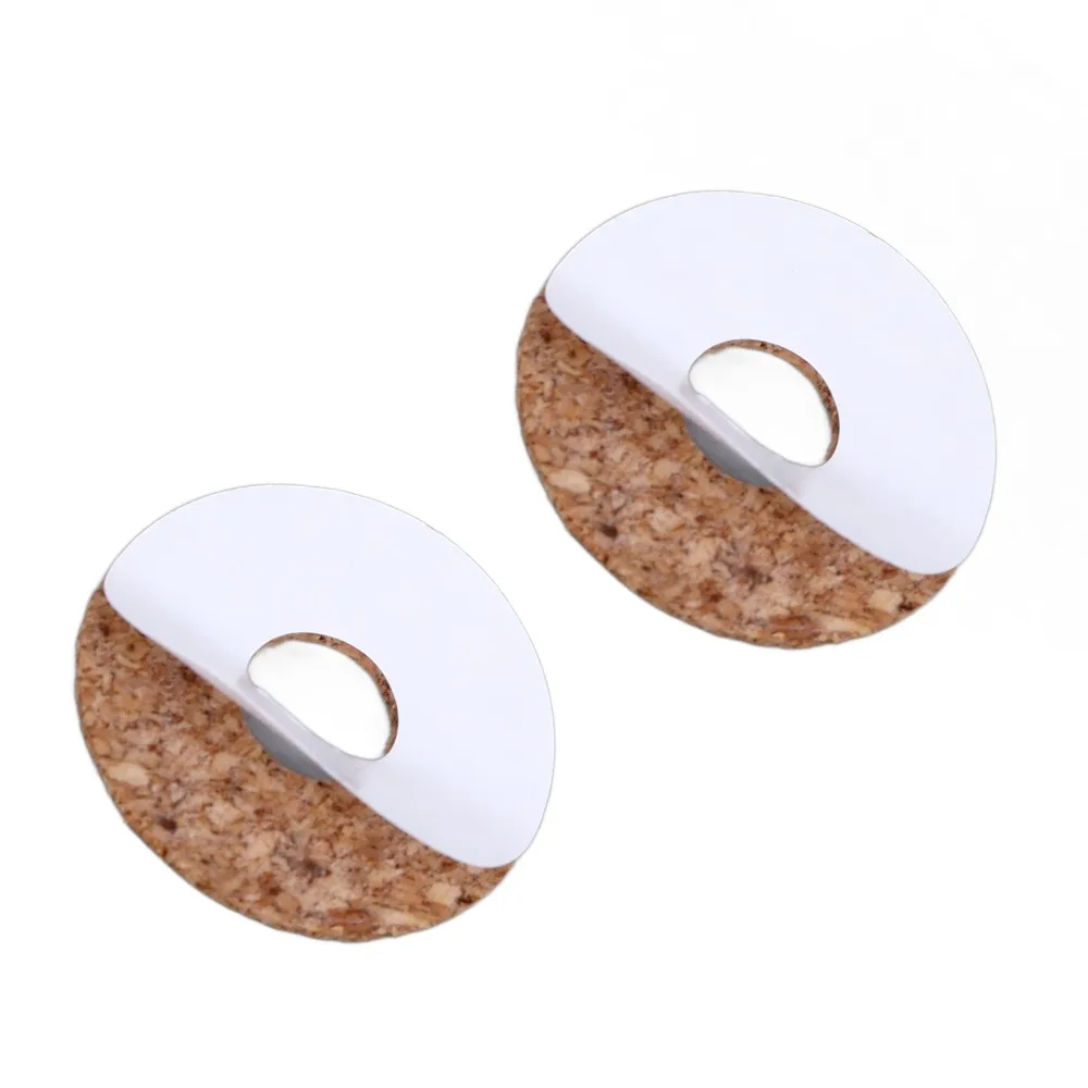 20PCS 18mm/0.71inch Guitar Pick Grip Self-Adhesive Cork Plectrum Grips Round Shape Wood Color Pick Handle Tape For Guitar