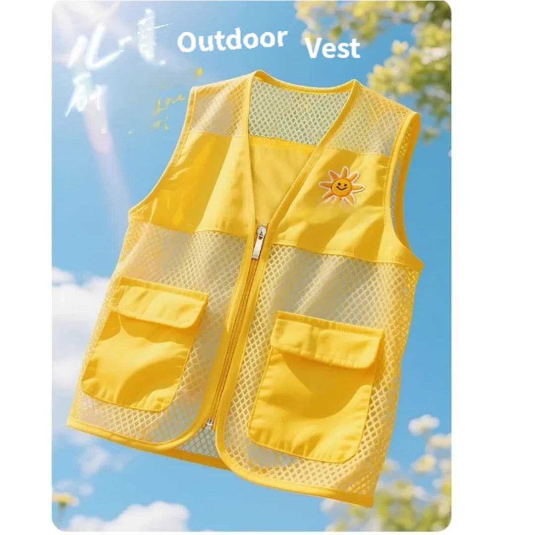 

New Breathable Mesh fishing Vest Outdoor Waistcoat Lightweight Hollow Out Thin Non-deformable Volunteer Work Vest Work Vest