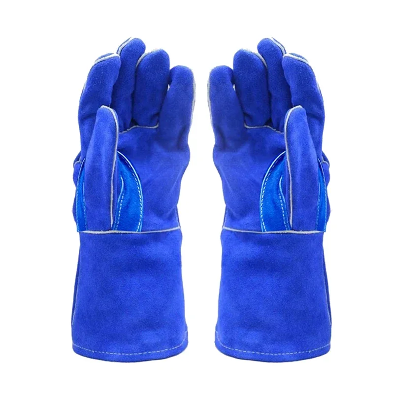 

Сварочные перчатки Длинные перчатки из воловьей кожи для промышленной защиты труда сварщика для сварки и теплоизоляции Стальные работы