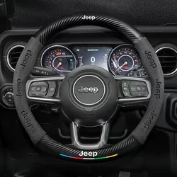 Car Steering Wheel Cover For Jeep Grand Cherokee XJ Renegade Compass Wrangler JK TJ Patriot SRT Trail Hawk Auto Accessories