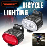 Bicycle Front & Rear Light Set Rechargeable LED Headlight Taillight Portable Floodlight for Mountain Road Biking Night Riding