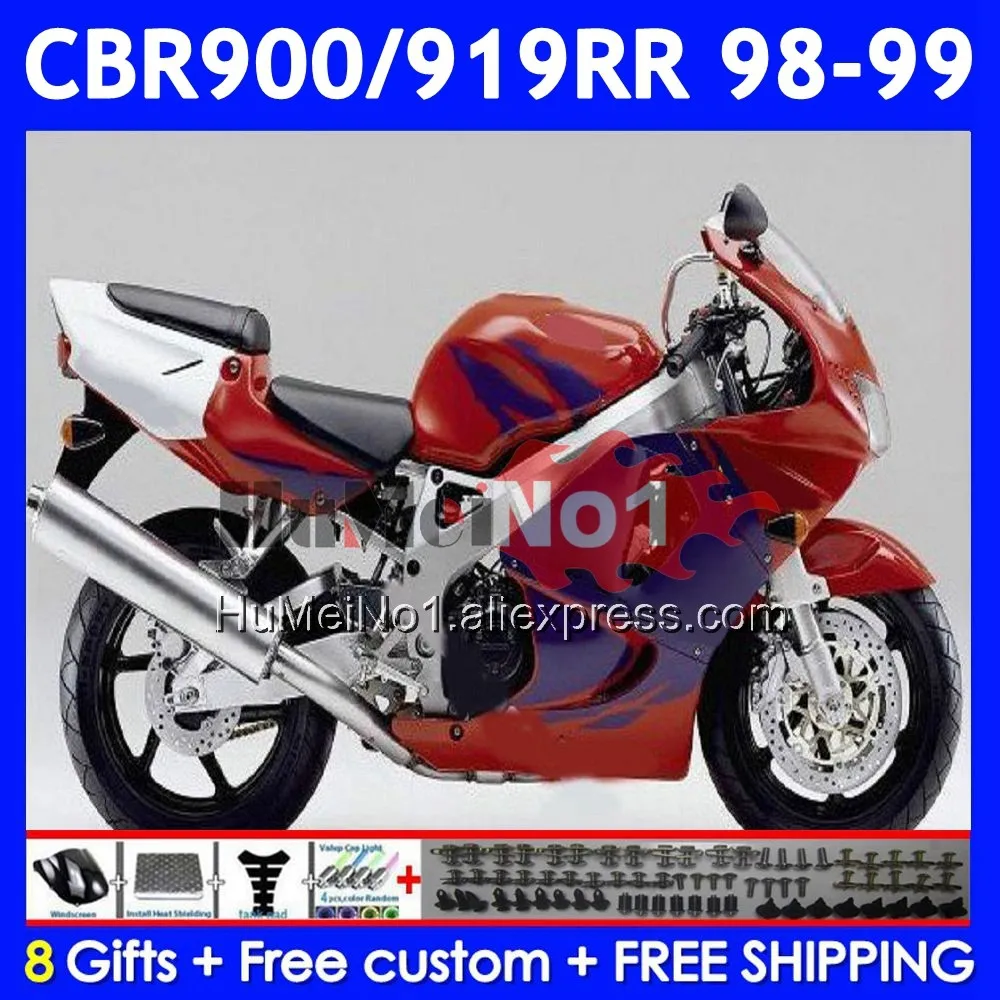 Body For HONDA CBR900RR CBR919RR 56No.25 CBR 919RR CBR900 RR CBR 919 RR CC 900RR 1998 1999 Glossy red CBR919 RR 98 99 Fairing