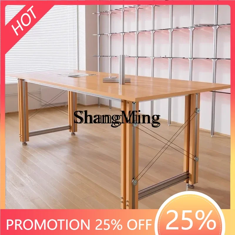 

FG birch computer desk household double desk simple modern aluminum profile table