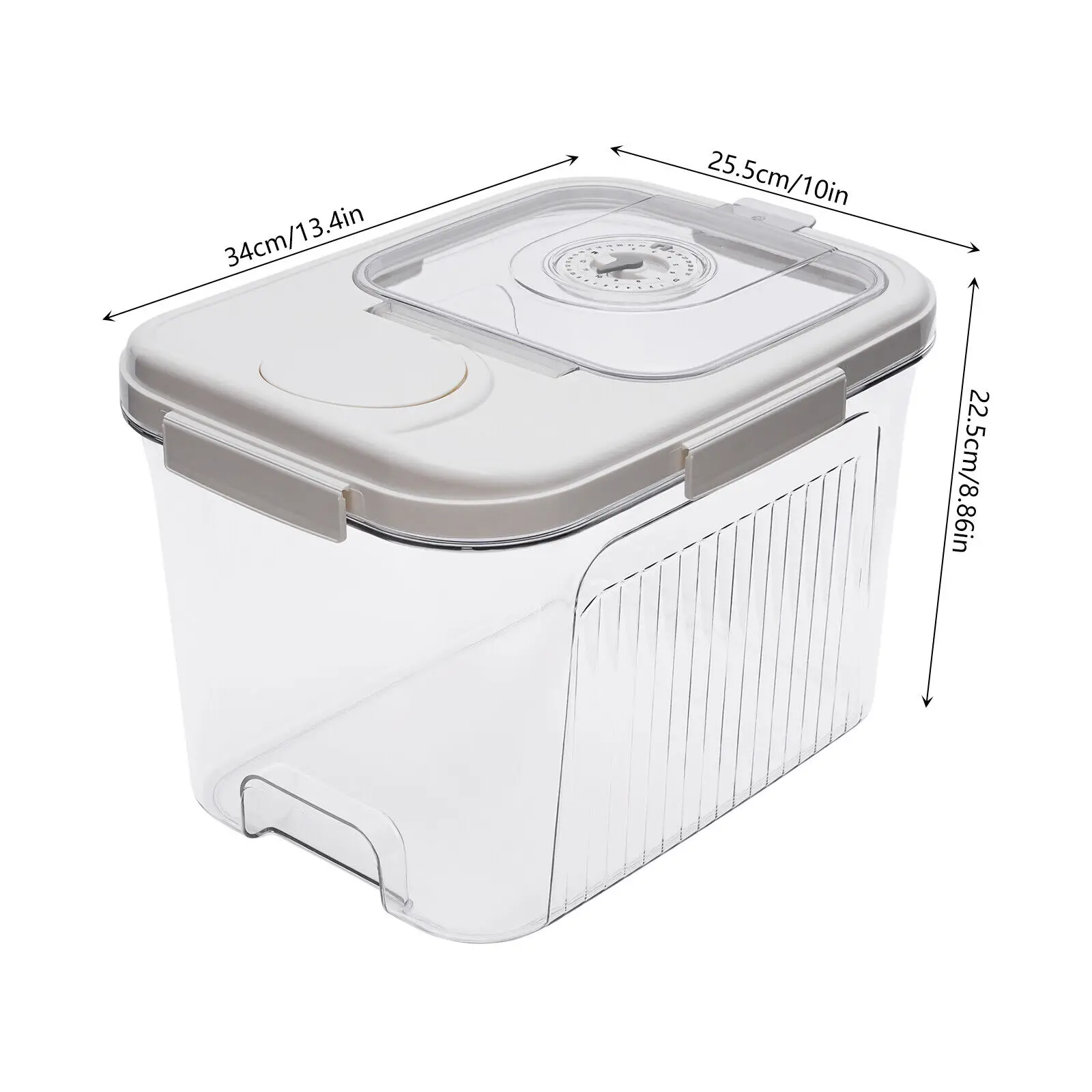 

10kg Rice Dispenser Dry Food Storage Container Tabletop Rice Flour Box W/ Cup