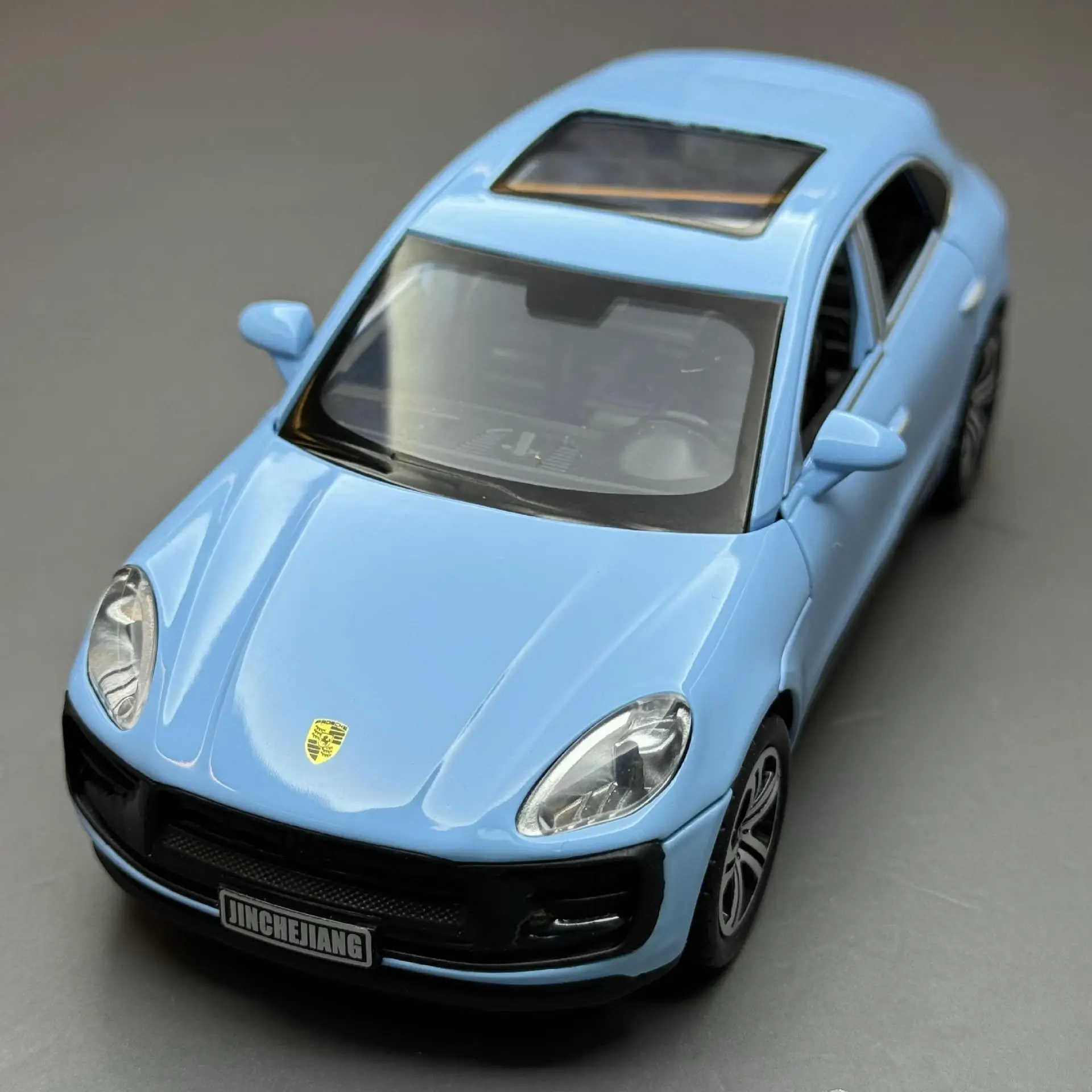 1:32 Macan T SUV Model Samochodu z Odlewu Stopu Metalu, Zabawka, Metalowa Miniaturowa Figurka, Napęd na Sprężynę, Dźwięk i Światło, Prezent dla Dzieci