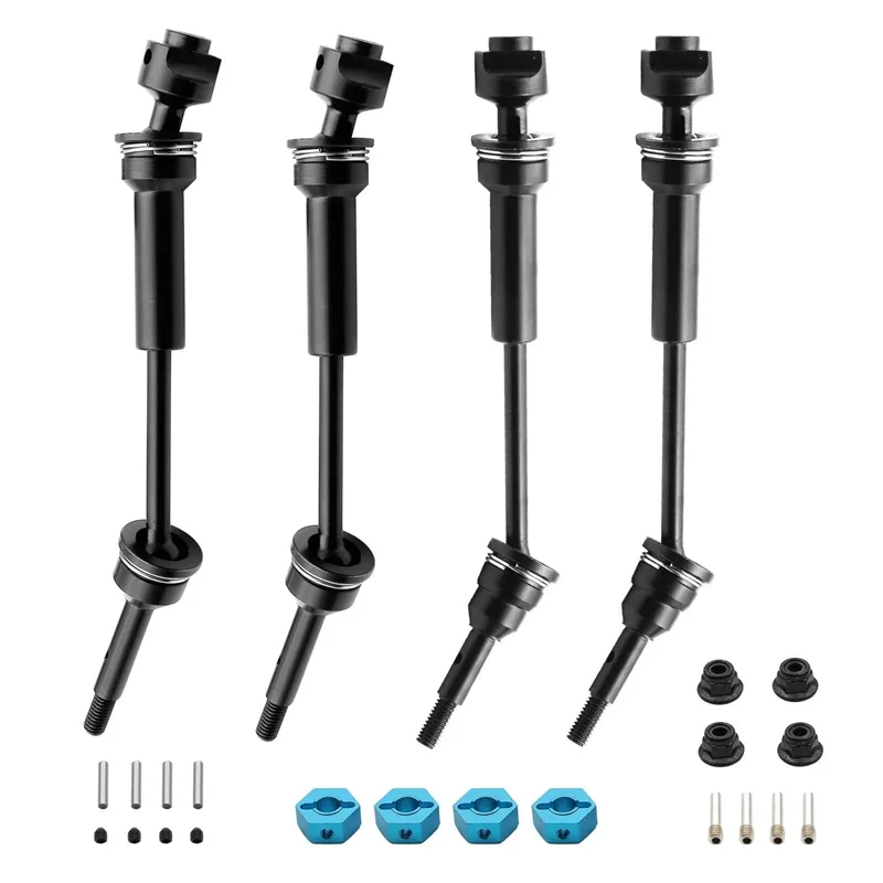 

ABWE-4Pcs Steel Front And Rear Drive Shaft CVD For 1/10 Traxxas Slash Rustler Stampede Hoss 4X4 RC Car Upgrades Accessories Part