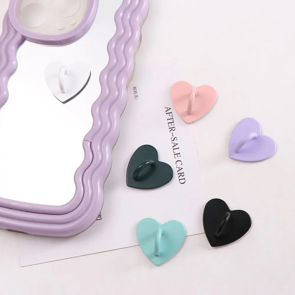 

2PCS Adhesive Metal Heart Phone Charm Holder Mobile Phone Case Finger Ring Stand Hook Buckle Charm Clasp Accessory String