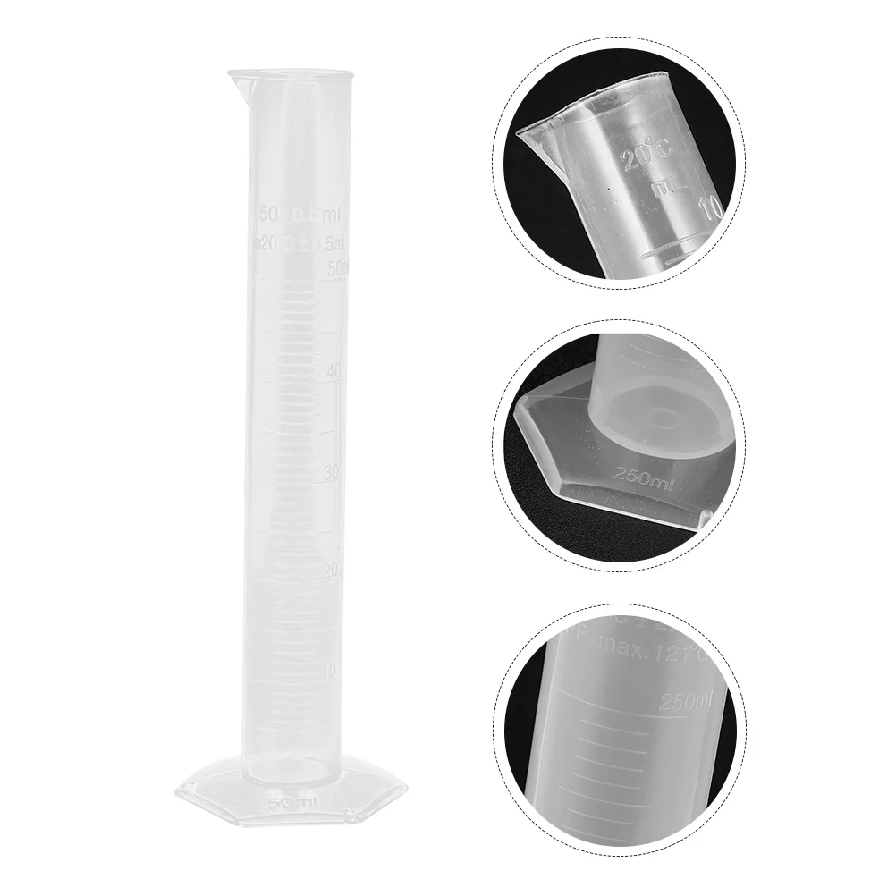 

1Pcs Graduated Plastic Measuring Cylinder Thickened Stable Base Lab Tool Accurate Scale for Chemistry Experiments Laboratory