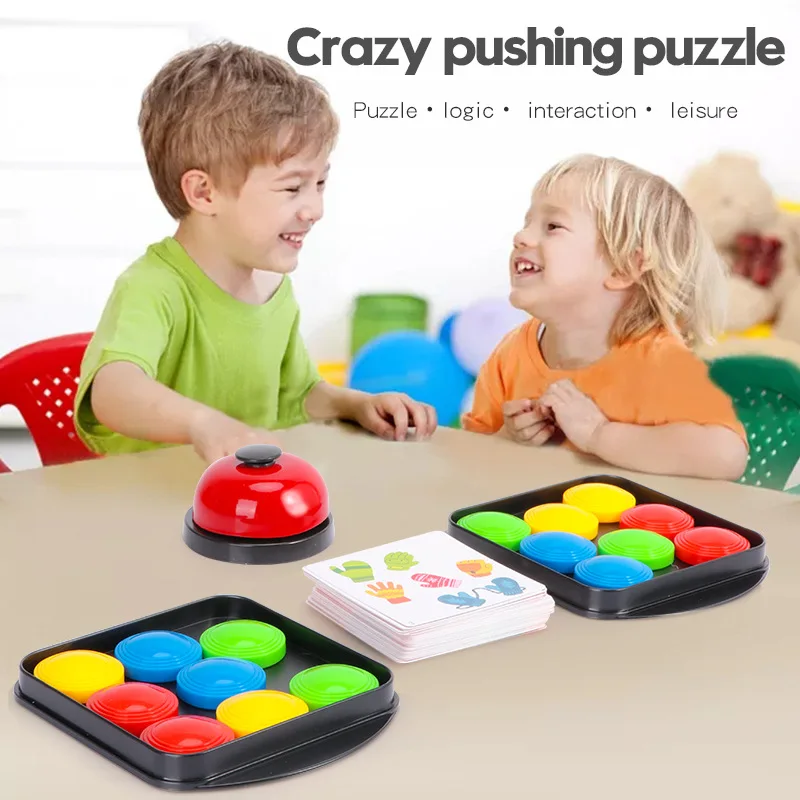 Color Sorting Toys Board Game Toy Crazy Push And Push Table Games Fun Educational Toys with Cards Suit for Family Entertainment