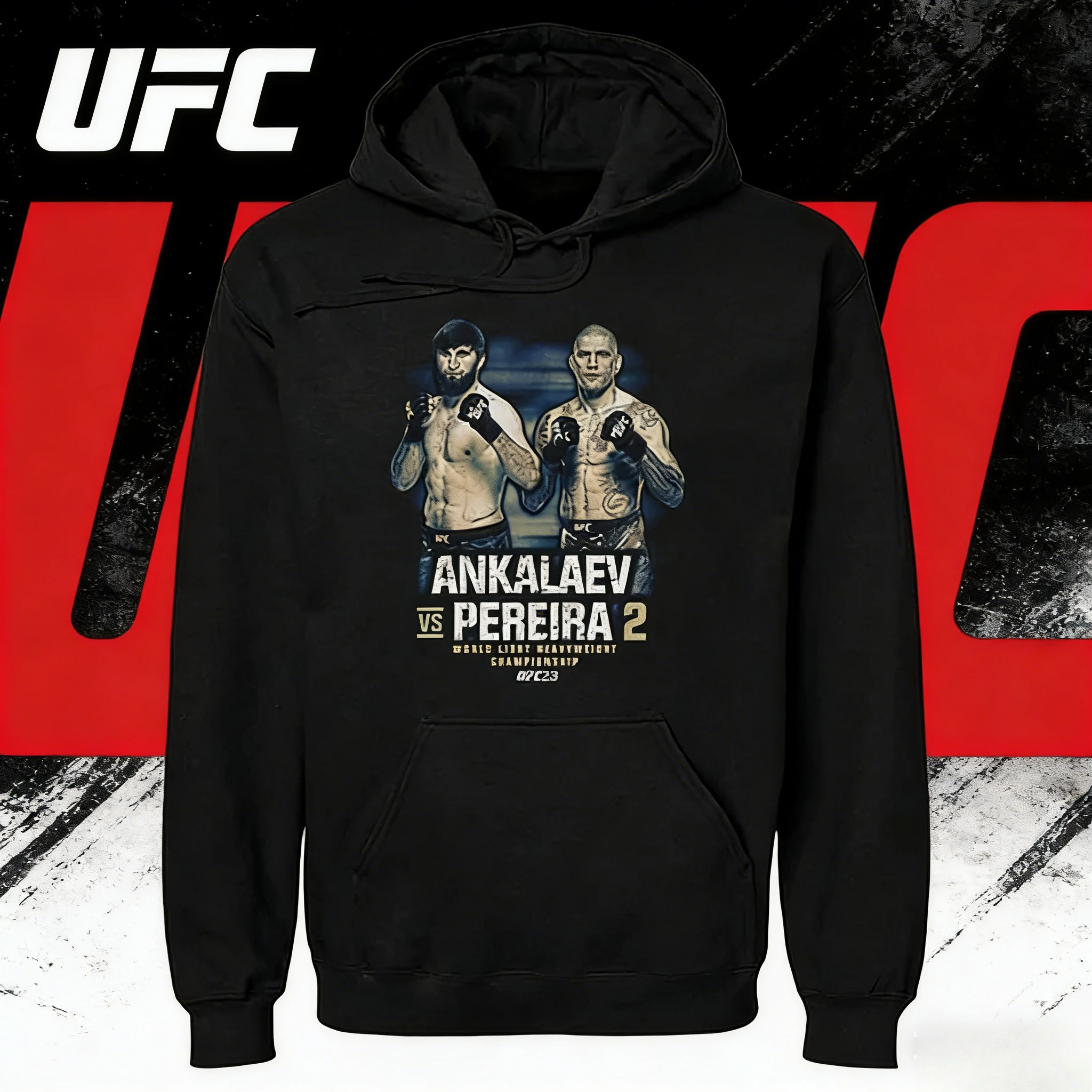 

Тематическая толстовка UFC Event «Ankaraev VS Pereira Rematch» 2025-26, осенне-зимняя толстовка из чистого хлопка с принтом для мужчин и женщин