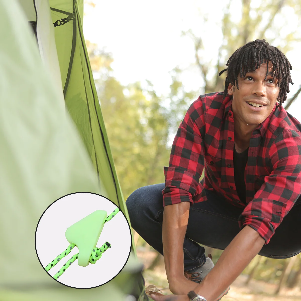 

20Pcs Triangle Rope Buckle Portable Tent Rope Buckle Glow Night Camping Supplies Outdoor Tool Camping Supplies