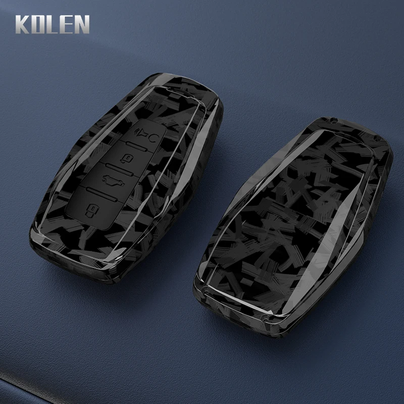 ABS Carbon Fiber Car Key Case Cover For Geely Coolray X6 Geometry C Emgrand Global Kulrey Hawk GX7 Okavango Shell Accessories