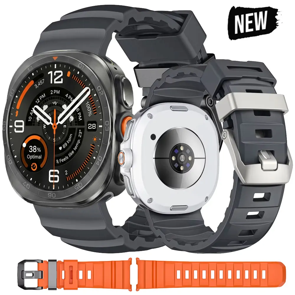 Rubber Wristband For Samsung Watch 9 8 40 44mm 8Classic 46mm Band Accessories For Galaxy Watch Ultra 2 1 2026 2025 2024 Strap