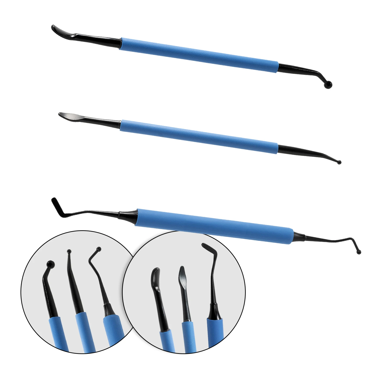 EHDIS 2/3pcs Carbon Fiber Vinyl Edge Tucking Tool Car Film Wrapping Tints PPF Installation Detailing Micro Stainless Steel Stick