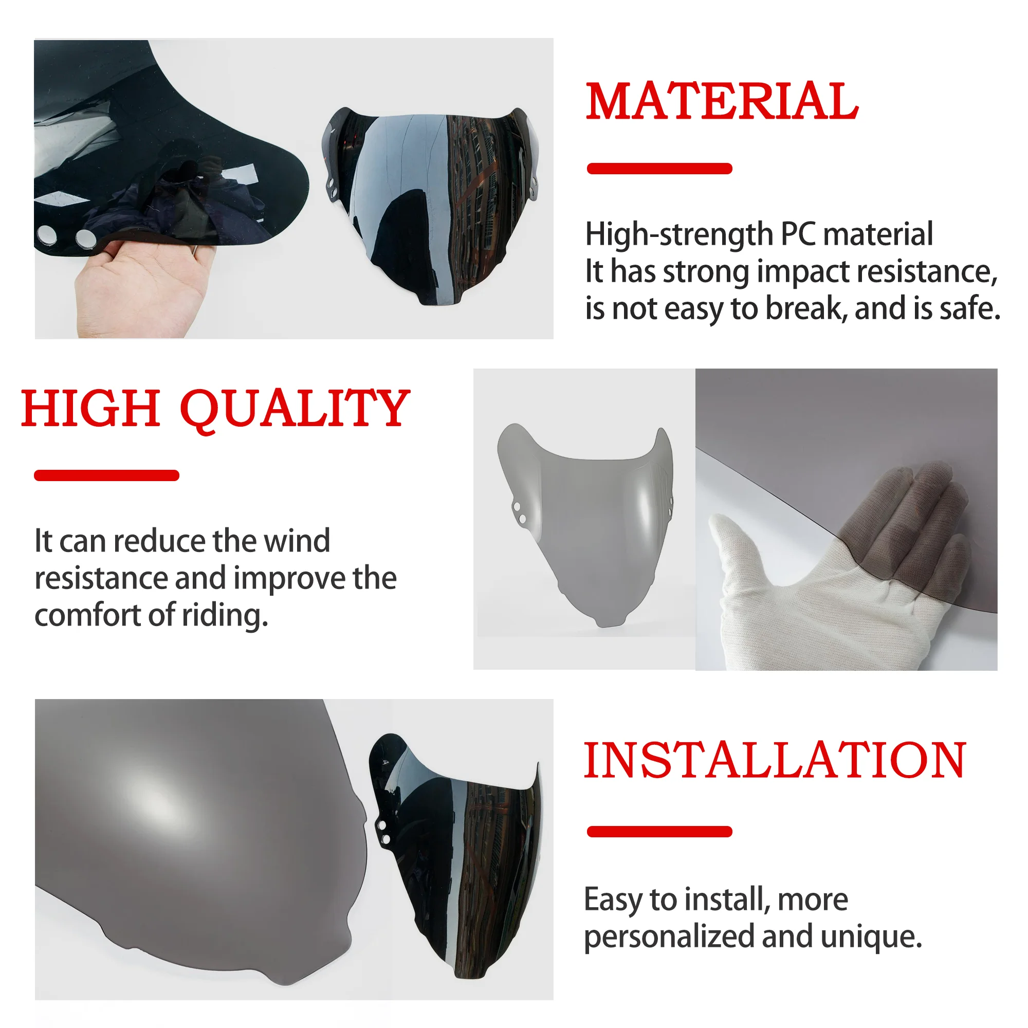 Fit for Suzuki 1993 - 1997 RF400 RF400R GK78A Windshield Windscreen 1994 1995 1996 RF 400 Wind Deflector Shield Screen