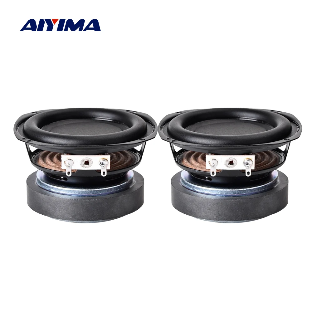 AIYIMA 2Pcs 3 Inch Subwoofer Speaker 20 Core 8 Ohm 20 W Loudspeaker Rubber Edge Home Theater Sound Music Bluetooth Speaker Unit