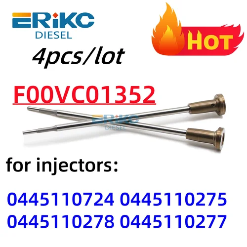 Imagen 1 del producto 4 Uds F00VC01352 conjunto de válvula de inyector de combustible F00VC01352 para inyector Common Rail 0445110724 0445110275 0445110278 0445110277