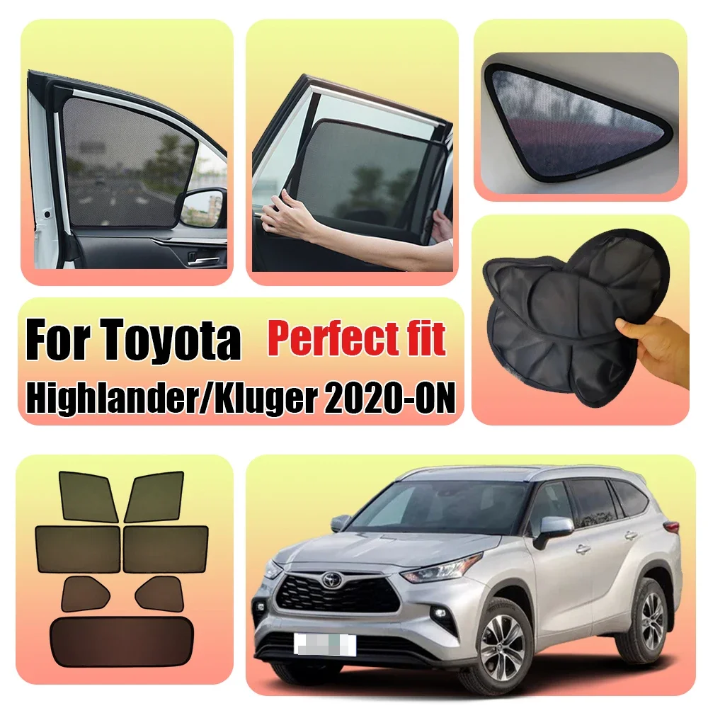 For Toyota Highlander XU70 2020-on Kluger Car Front Shield Window SunShade Windshield Rear Side Window Curtain Sun Shade Visor
