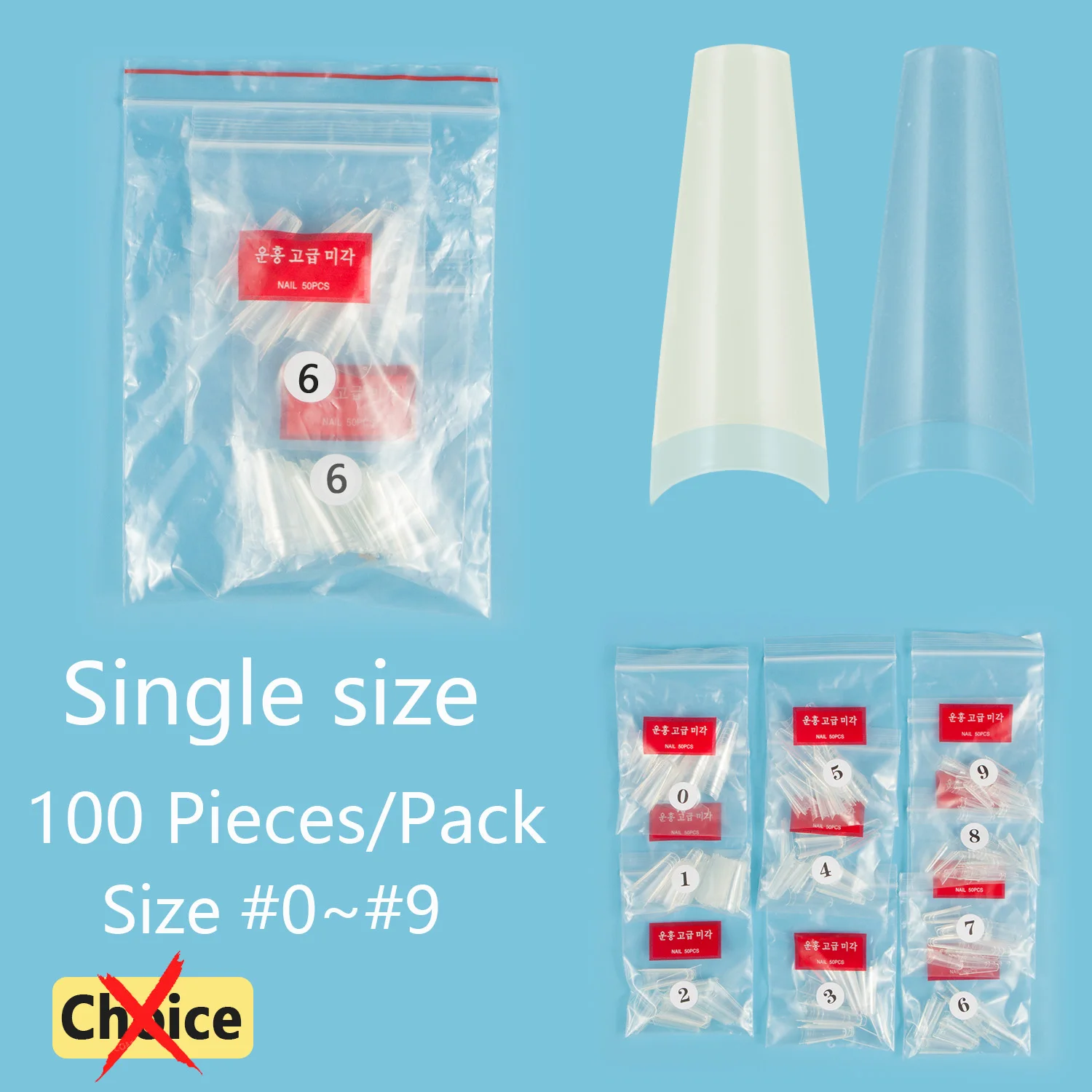 Pay One Shipping Fee Only Half Cover Refill Pack 100 Pieces Single Size Coffin Ballerina Specific Size Fake Nail Size 0 1 2 3 4