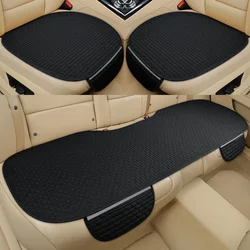 Universal Size Anti-slip Flax Car Seat Cover Car Seat Front Rear Seat Protector Cushion Linen Fabric Car Auto Accessories