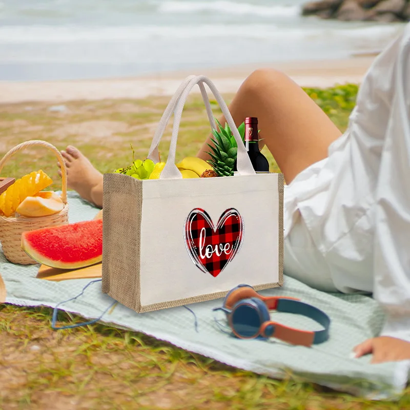 

Cartoon letter print, oversized canvas tote bag, internal waterproof shopping bag, tote bag, tote bag, duffel bag