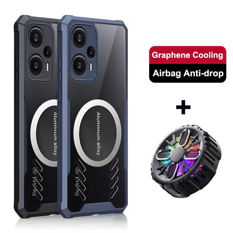 For Redmi Note 12 Turbo Graphene Vent Hole Case Poco F5 5G Heat Dissipation Breathable + Radiator For Redmi Note12 Turbo