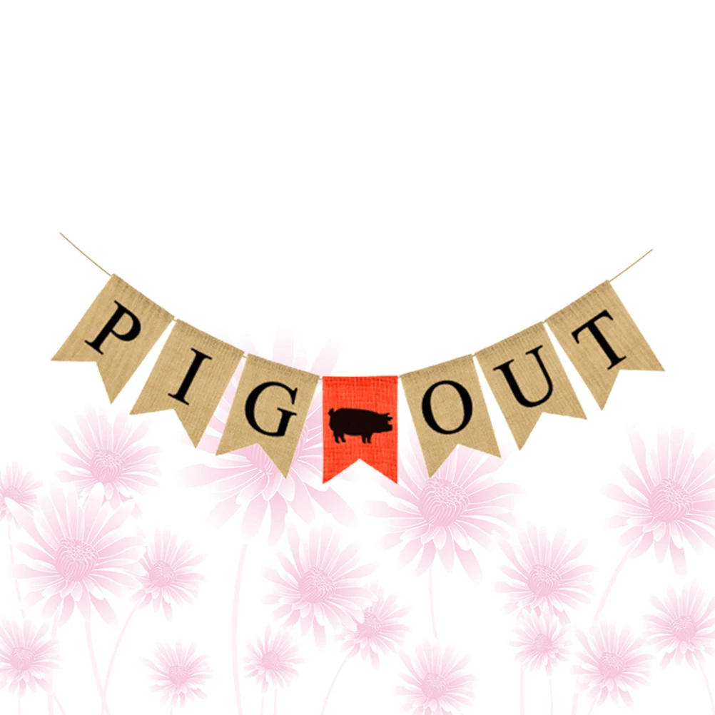 

Farm Themed Burlap Letter Pull Flag Decor Party Banner Wall Window Mantel Farm Themed Party Hanging Photoshoot