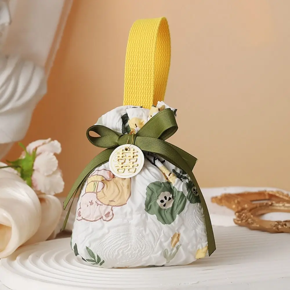 

Красная сумка-бантик на Новый год, корейский стиль, большая вместимость, праздничная сумка для сладостей, упаковка для украшений, сумка для хранения