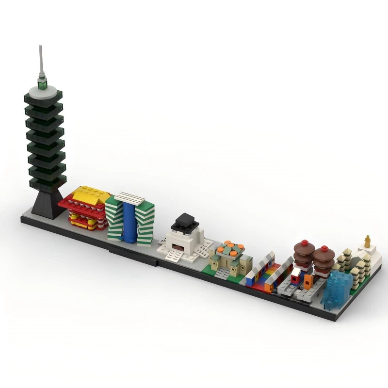 MOC Taipei City Skyline arquitectura casa 101 rascacielos vista a la calle modelo de bloques de construcción colección para adultos juguetes regalo ornamento