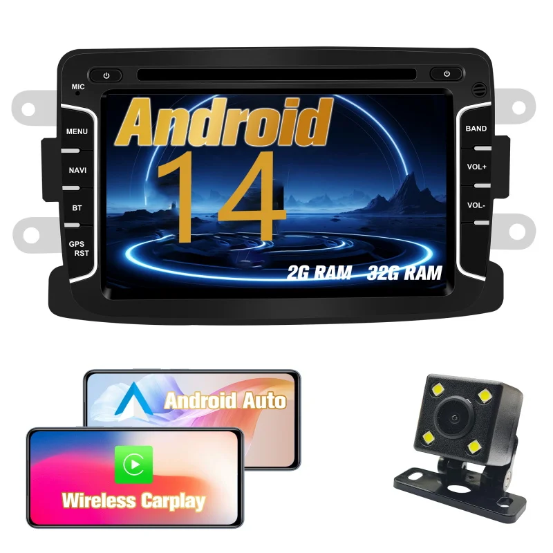 

Android car radio for Renault Dacia Duster 2011-2017 stereo screen Carplay Android Auto Bluetooth GPS Navigation FM radio 7’