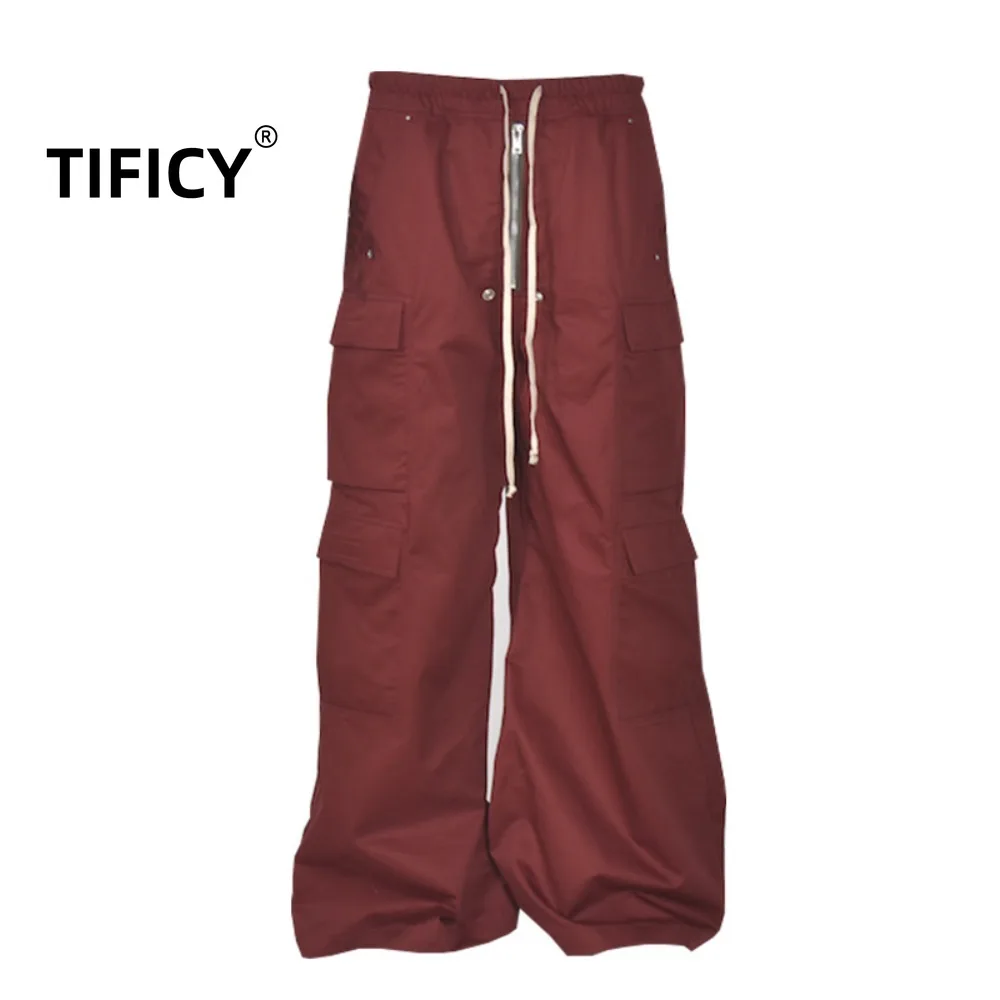 

High Street Dark RO Pant Retro Multi Pocket Casual Work Pants Men's Straight Leg Loose Wide Leg Pants Long Pants Wide Legs