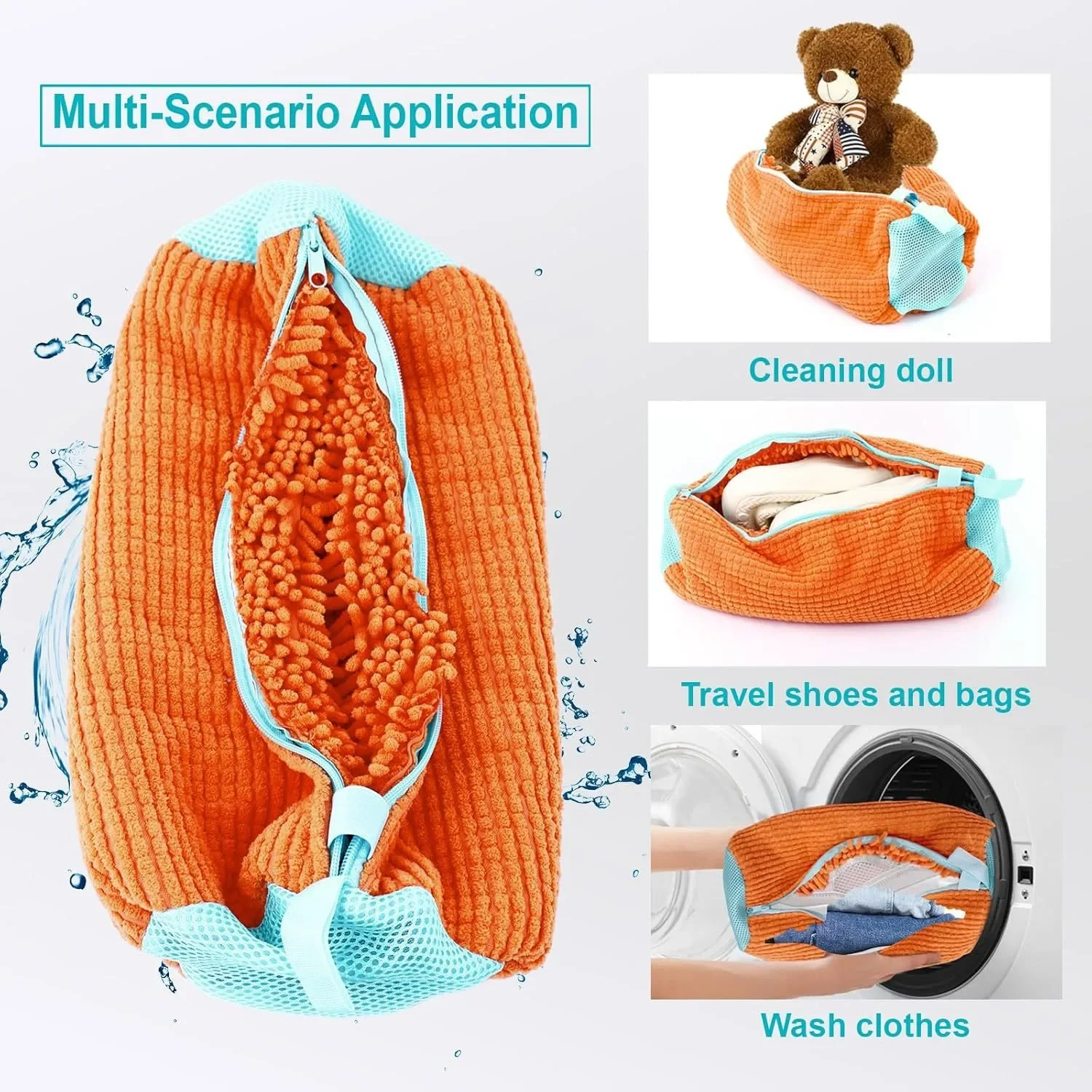 Neue 1 Stück Schuhwaschmaschinen-Tasche, wiederverwendbare Schuh-Reinigungs- und Trocknungsbeutel 360 ° Tiefenreinigung für Tennisschuhe, Sneaker und Hausschuhe – Detail 6