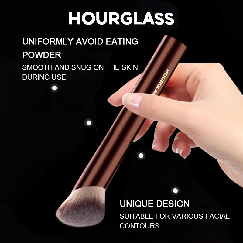 Hourglass  Makeup Brush - Ambient Soft Glow Foundation Brush Soft Fiber Hair Fashion Design Single Face Brush