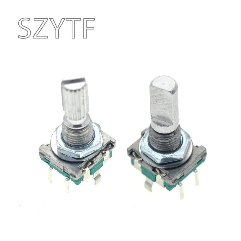 5PCS/LOT 20 Position 360 Degree Rotary Encoder EC11 w Push Button 5Pin Handle Long 15MM 