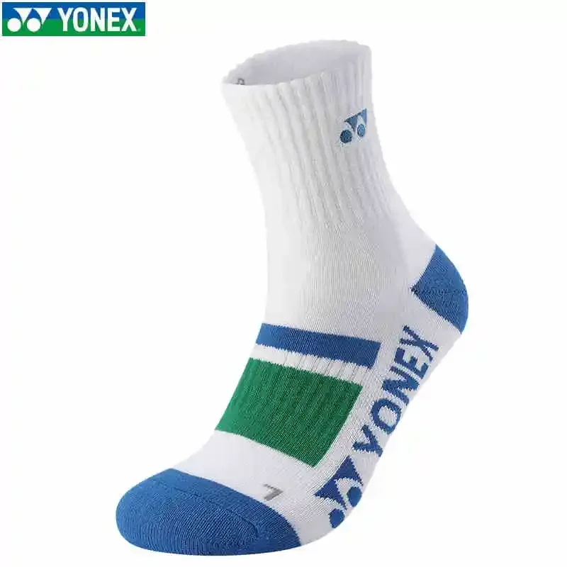 YONEX 2024 nuevos calcetines de bádminton profesionales calcetines de toalla transpirables antideslizantes de fondo grueso duraderos calcetines de tubo medio para hombres y mujeres