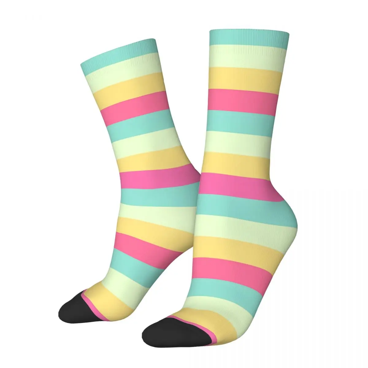 Crazy Sock for Men Harlequins Rugby Rainbow Striped Classic Minimal Line Pattern Hip Hop Harajuku Striped Pattern Crew Sock