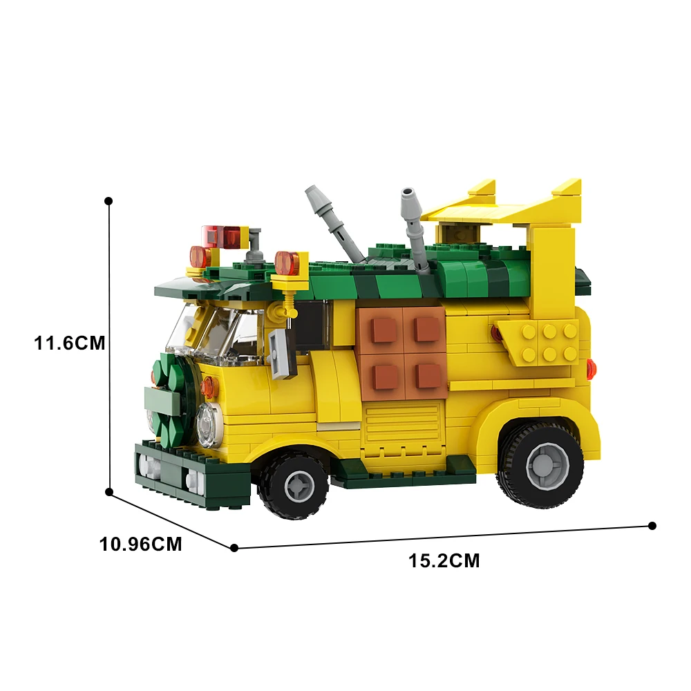 MOC High-Tech Car Blocks Building Kit Model 90s Original Turtle Party Car Bricks Develop Creativity Children's Toys Gift