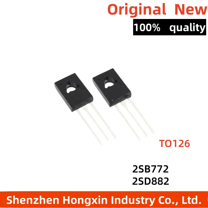 

10PCS 2SB772 B772 2SD882 D882 Bipolar/Tripole Direct Insertion TO126