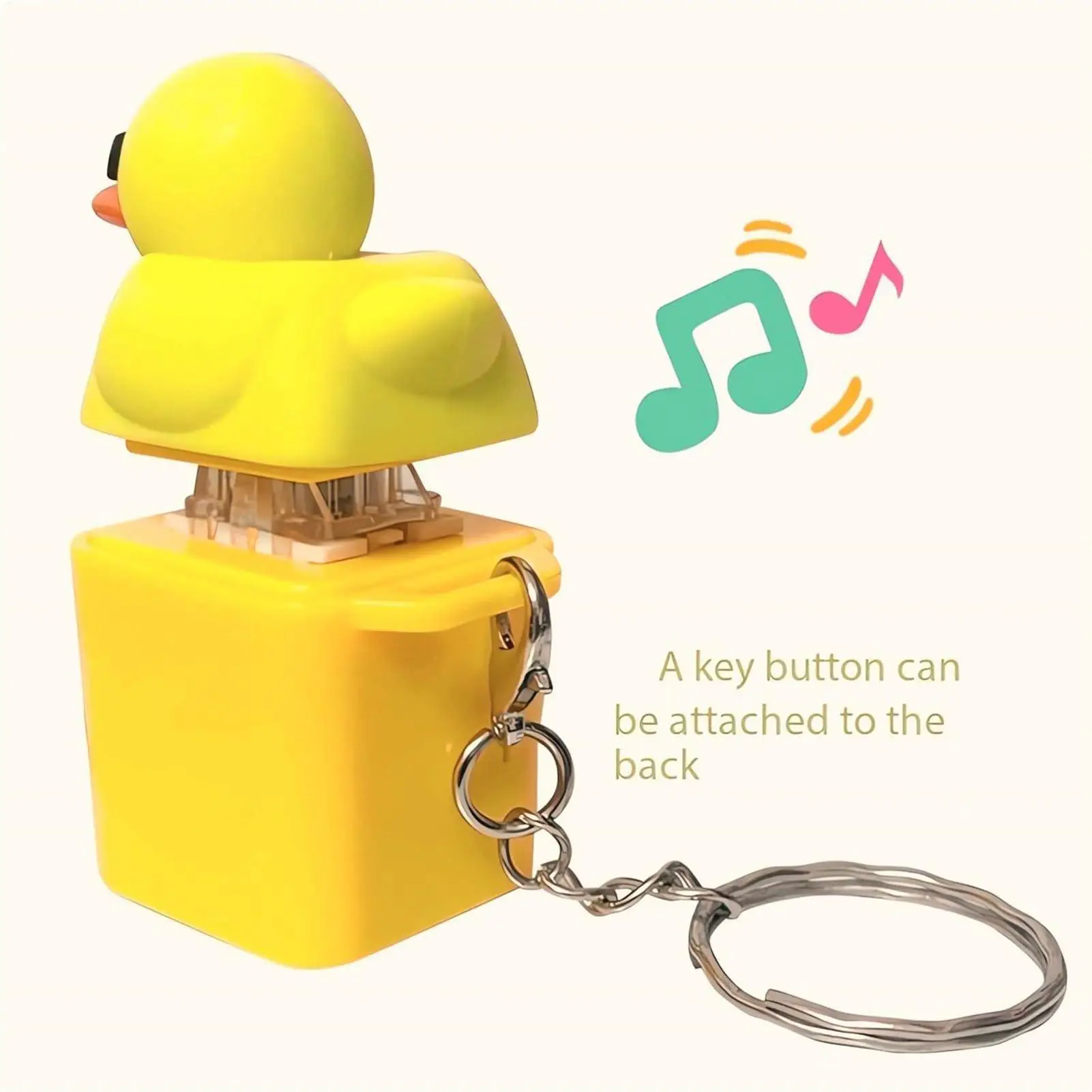 Quacky Duck Key Chain For Keyboards Sound Effects Stress Reliever Keycaps Decompress Sound Keychain