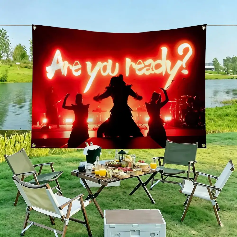 B-bABYMETAL Band Singer Flags Flag Tapestry Outdoor Decor Flaga Decorative Home Objects Barber Shop Decoration