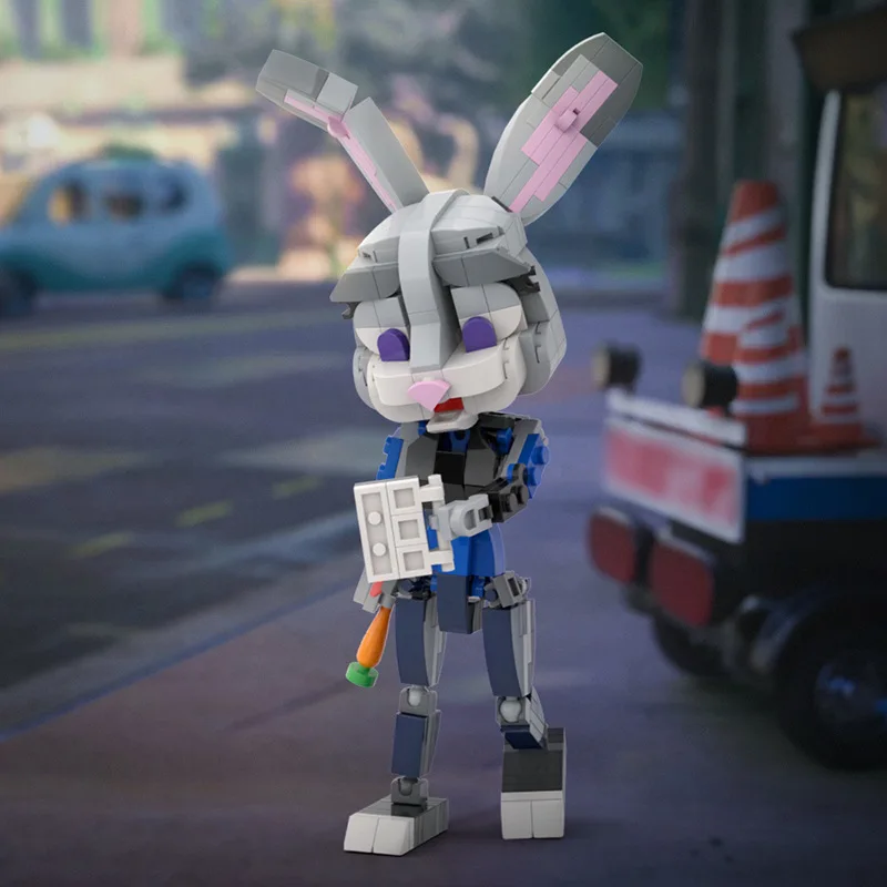 Modello di coniglio Building Blocks Ufficiale di animali Serie di film anime Giocattolo da collezione Ornamento per regali di Natale per bambini