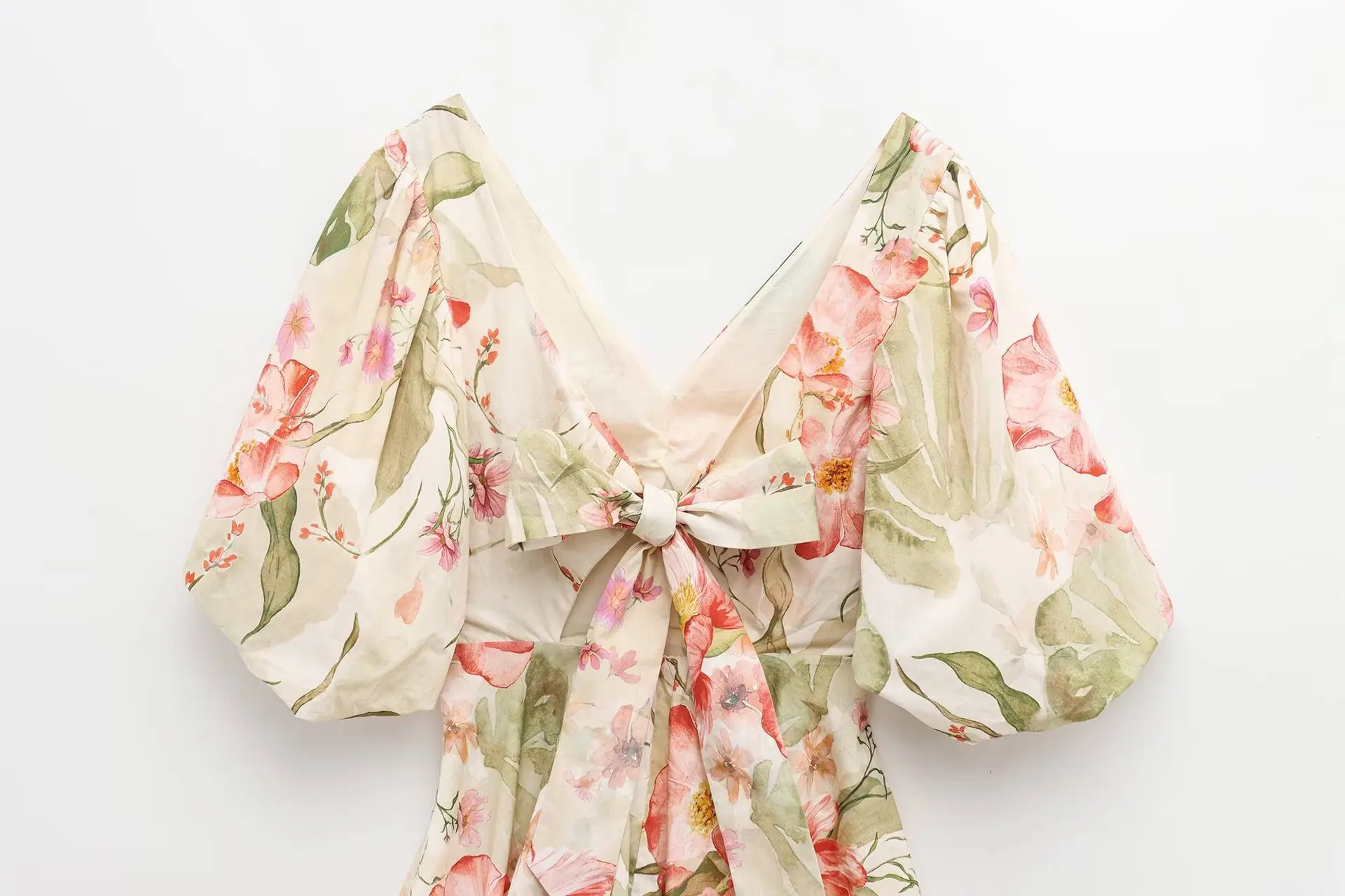 여름 새로운 프랑스어 우아한 꽃 프린트 드레스 스위트 여성 v-목 랜턴 슬리브 슬림 파티 드레스 캐주얼 홀리데이 베스 티드 투투