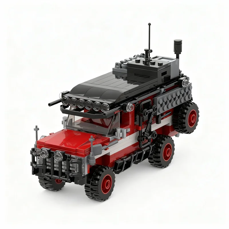 

421 деталь MOC-конструктор: Модифицированный внедорожник Chevrolet Squarebody Suburban K20 5 City. Новогодний подарок, строительные блоки, игрушки для сборки.