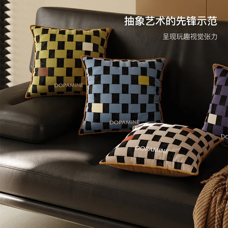 Art Design Cushion Cover Square Pillowcase Shell Modern Vintage Home Decoration For Sofa Bed Couch Car Digital Dot Print 45x45cm