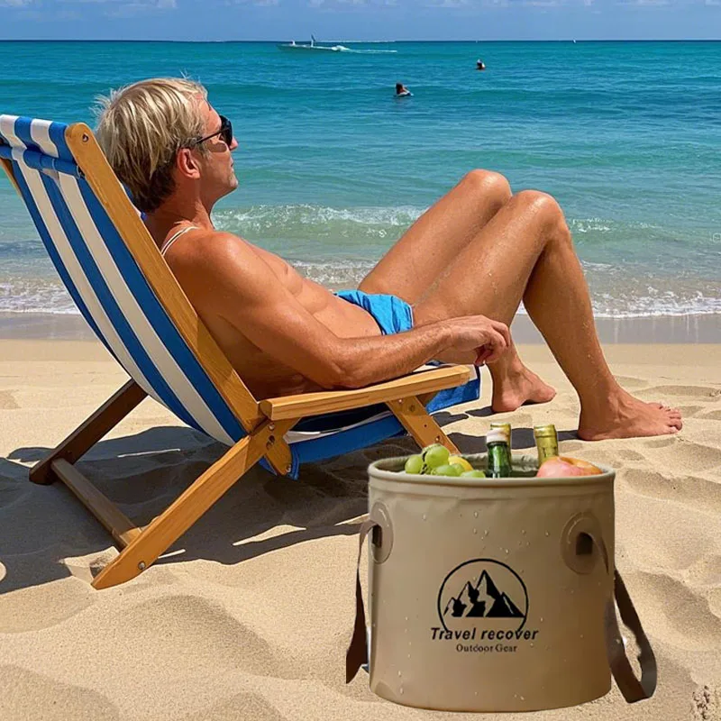 1-2PCS 5/10/20L กลางแจ้งมัลติฟังก์ชั่ถังพับได้สําหรับ Camping ตกปลาขนาดใหญ่ความจุแบบพกพากระเป๋าถือ