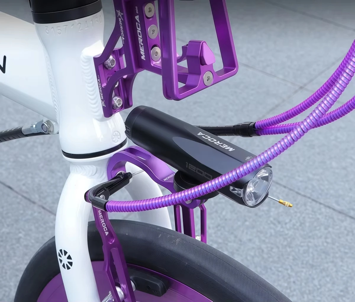 MEROCA Folding Bike Light Holder for Brompton Front Light Bracket Aluminum Alloy Durable Reliable