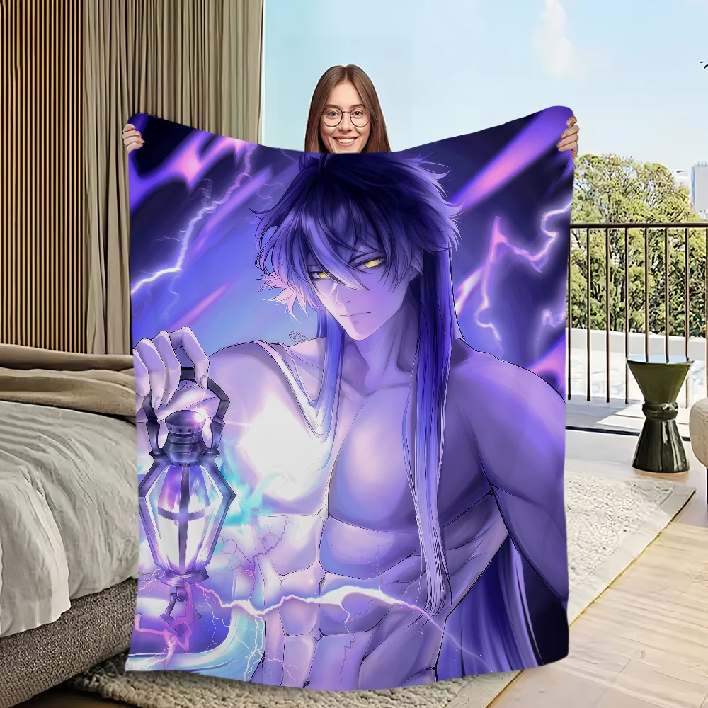 Flins Genshin Impact fanart muscle Blanket Flannel warm soft plush blanket for sofa living room hogar bedroom travel gift home