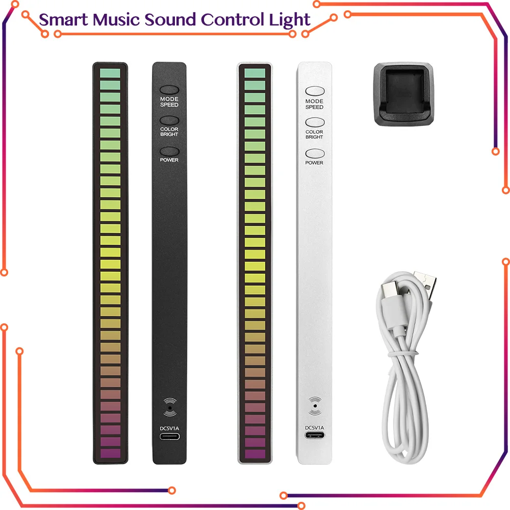 

RGB Sound control LED light app control pickup voice activated rhythm lights color ambient LED light bar of music Ambient Light